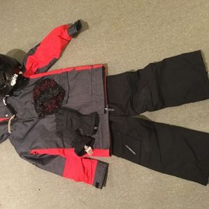 Youth snowboarding outfit.